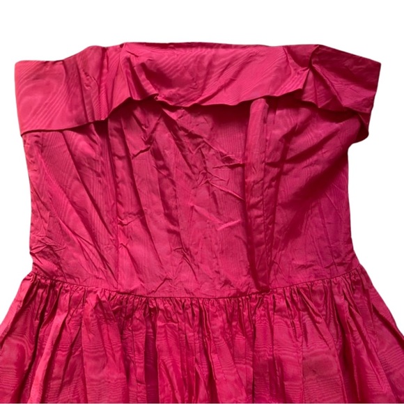 Vintage 1980's Mini Hot Pink Prom Formal Dress Ruffle Party Corset Princess 9/10 - Picture 2 of 10